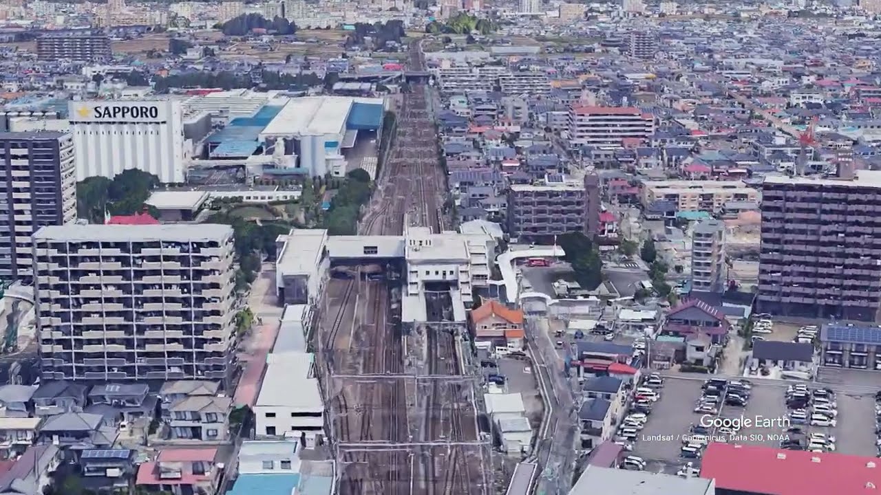 名取駅 》🌏 1分間で空から観光 ️ 🇯🇵 宮城県 JAPAN - YouTube