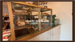 1 HOUR STUDY WITH ME CAFE | cafe study ☕️ | YUSU Amsterdam | relaxing jazz | real time 🥐