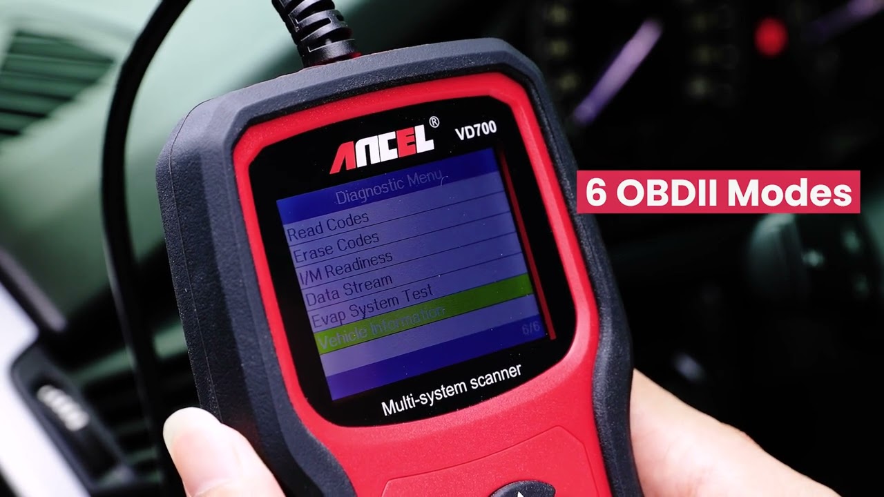 Автомобильный диагностический сканер Ancel VD700 / OBD2 / ABS, EPB, TPMS, сброс DPF
