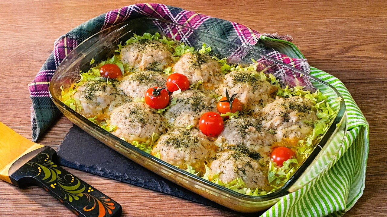 Мясные ежики с рисом и подливой