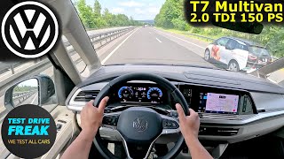 2025 Volkswagen T7 Multivan 2.0 Tdi 150 Ps Pov Drive Topspeed Autobahn No Speed Limit Germany