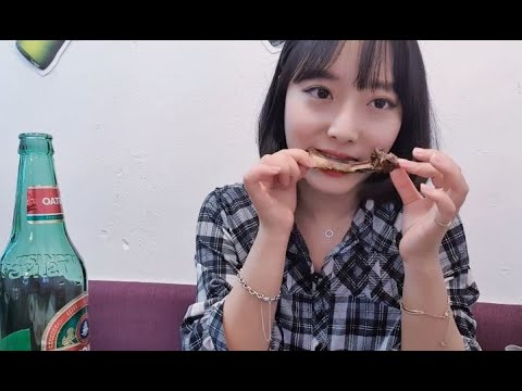 야외먹방#1 <strong>양꼬치와</strong> 맥주 Lamb skewers Korean mukbang eating show