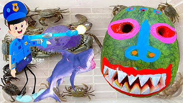 Kem Ốc Chanel bắt quái vật, thủy quái, ăn cua, con vịt, mèo hello kitty, con bò. Làm nước ép dưa hấu