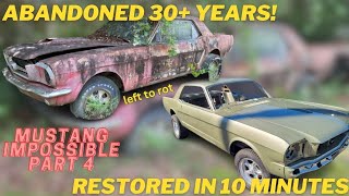 Abandoned 30+ YEARS! 1965 Mustang restoration in 10 minutes. IMPOSSIBLE