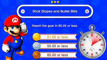 New Super Mario Bros. U Deluxe 🌼 Slick Slopes and Bullet Bills 🌼 All Challenges Gold Medal