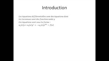 Equations différentielles partie 1 : Introduction