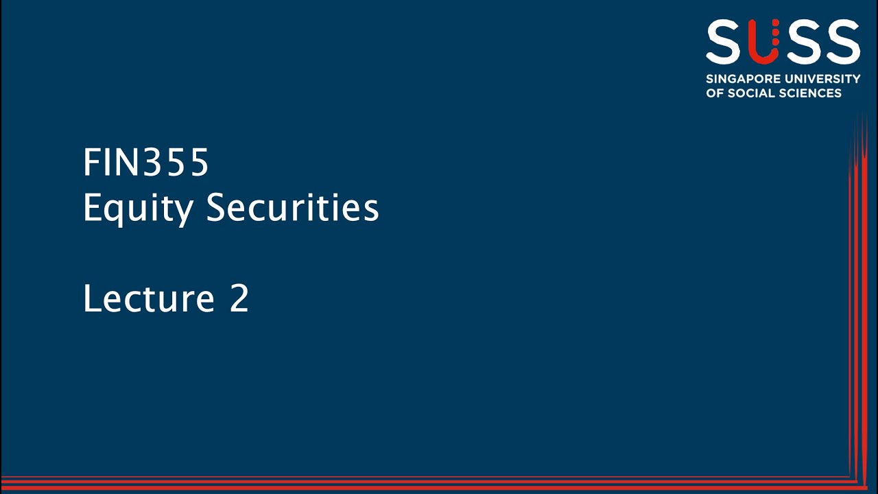 CFA Level 1 - Equity Valuation (Lesson 2) - YouTube