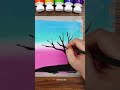 Easy Tree🌳 Acrylic Painting Technique With Cotton swab #shorts #acrylicpainting