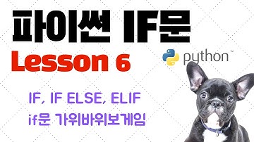 파이썬 바로시작 LESSON 6|| 파이썬 IF문  || IF ELSE, ELIF