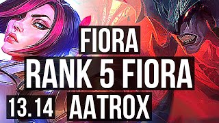 FIORA vs AATROX (TOP) | Rank 5 Fiora, 800  games, 9/2/6, Dominating | KR Master | 13.14