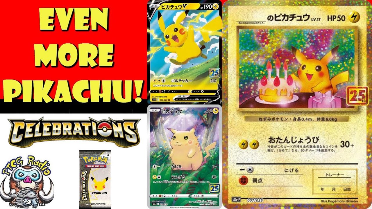 Amazing New Pikachu Cards Revealed - Birthday Pikachu Returns! (Pokémon TCG News - Celebrations) - YouTube