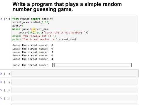 Random number guessing game using while loop.