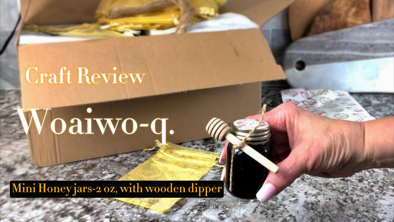 Woaiwo-q Mini Honey Jars 2oz Set - 48pc with Dippers & Gifts