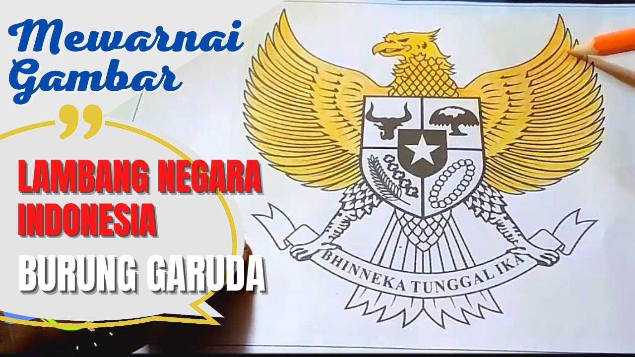 Mewarnai Gambar  Lambang Burung  Garuda  Mudah dan 