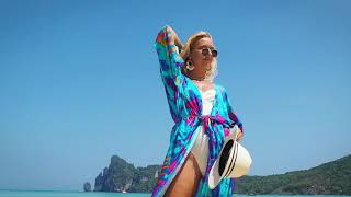 1062-13 Womens Swimsuit Cardigan Kimono Blue Dress Cover Ups