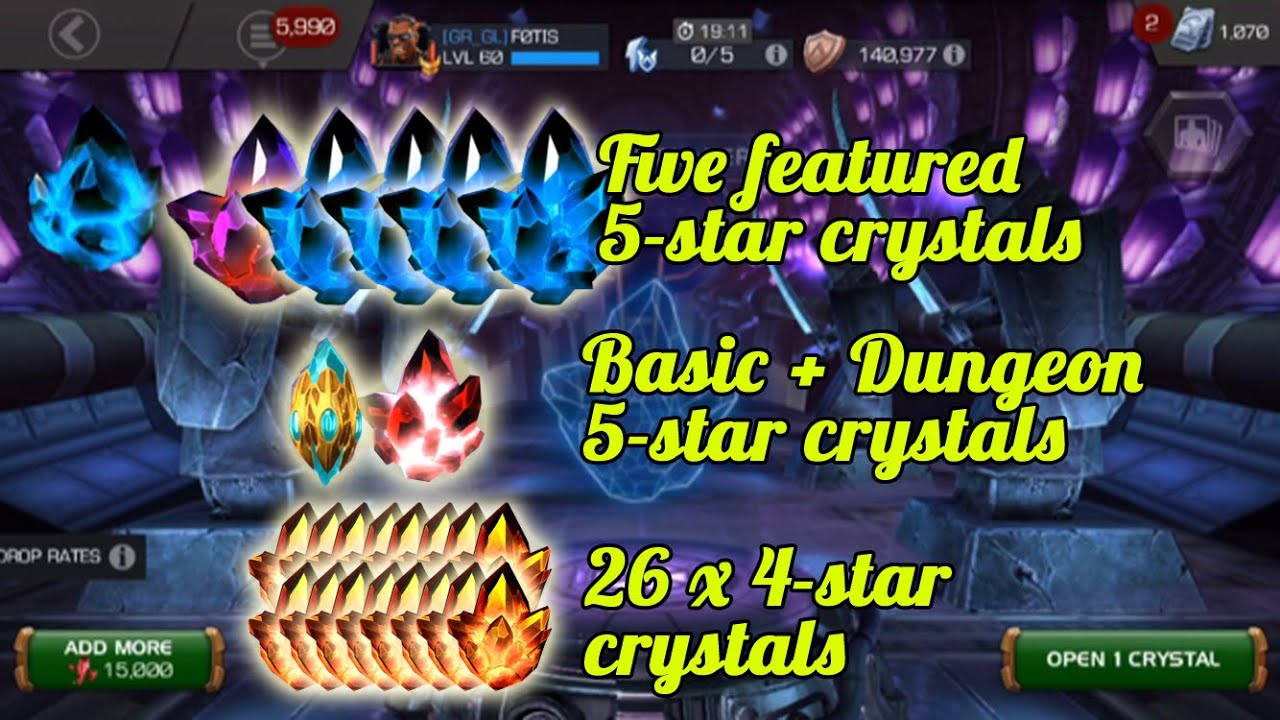 5 featured 5-star crystals, two basic 5-star crystals and 26 4-star crystals. That's some big openin
