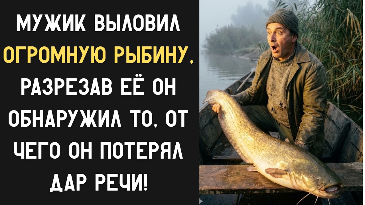 МУЖИК ВЫЛОВИЛ ОГРОМНУЮ РЫБИНУ, РАЗРЕЗАВ ЕЁ ОН ОБНАРУЖИЛ ТО, ОТ ЧЕГО ОН ПОТЕРЯЛ ДАР РЕЧИ!
