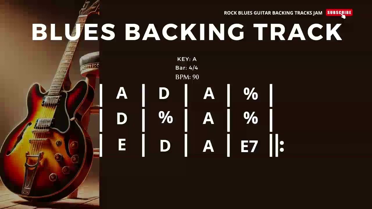 Blues Backing Track in A 90 BPM
