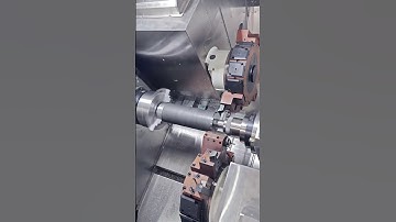 How to Turn Drive Shaft Part on DS-4636DY Dual Spindle CNC Lathe. Twin Turrets + 3 Jaw Chuck + Synch