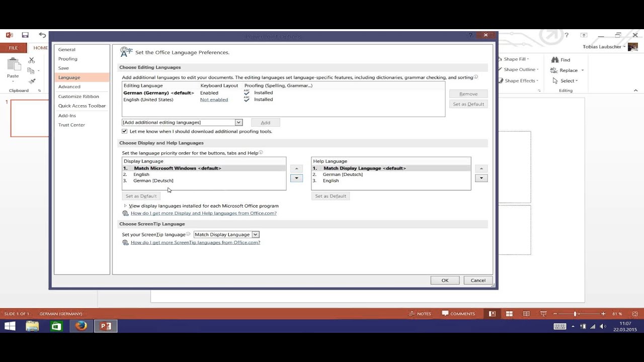 Powerpoint Sprache Andern Youtube