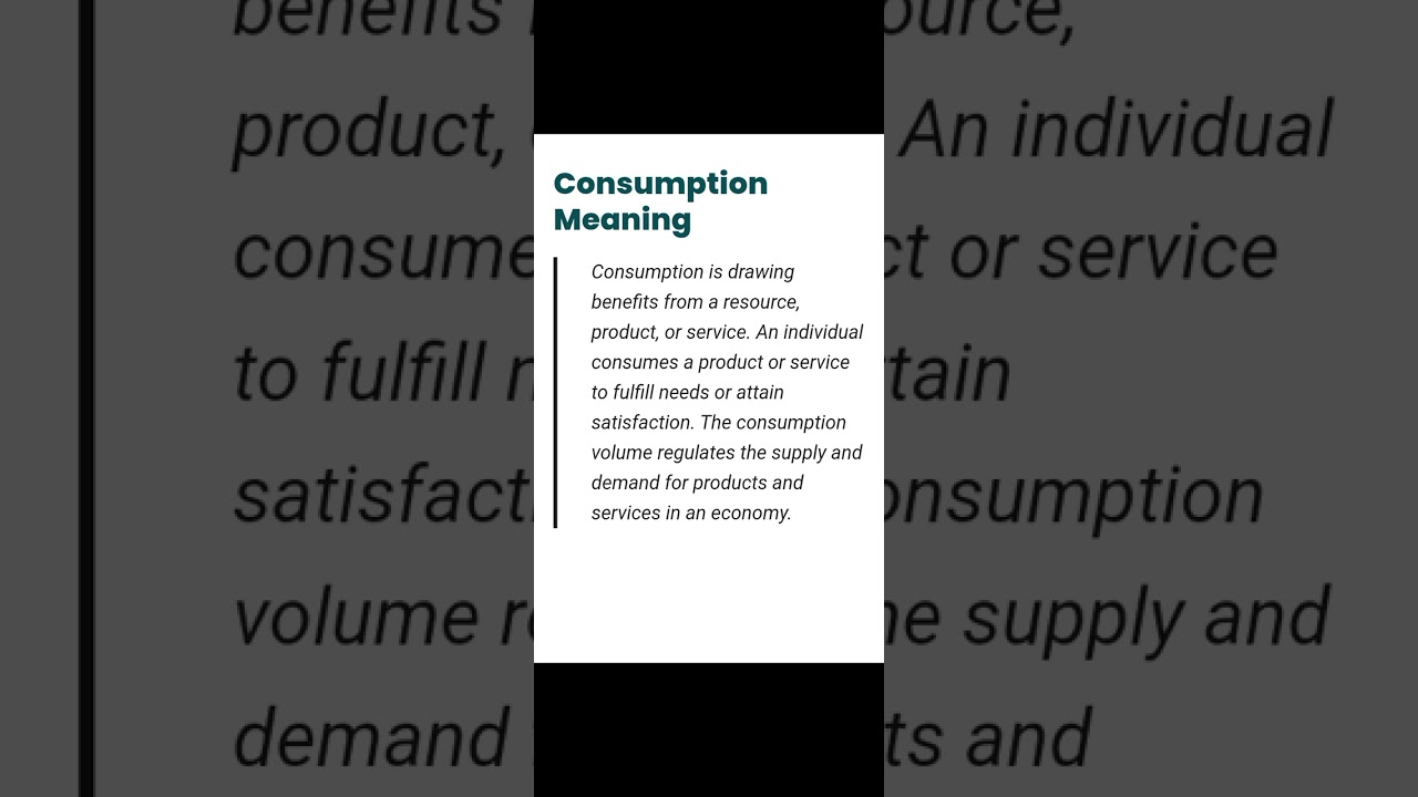what is consumption?