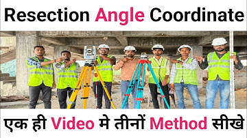 Total Station Resection Method | Total Station Survey Training in Hindi | Ho to Set Angle Coordinate