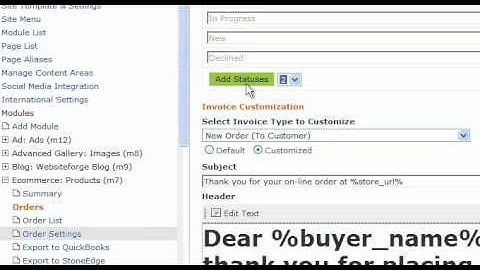 Ecommerce Add Item Level Statuses  - Websiteforge Ecommerce Website