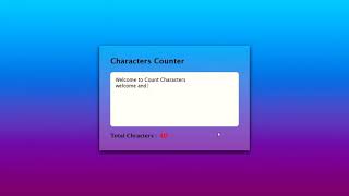 Live Word Counter using JS and CSS | Learn how to make characters counter