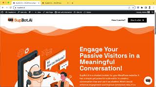 SupBot.Ai – How it works – Build a custom chatbot for your Wordpress website.