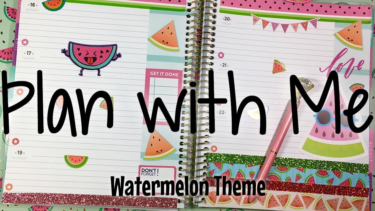Plan with Me | Recollections Horizontal Spread | Watermelon Theme