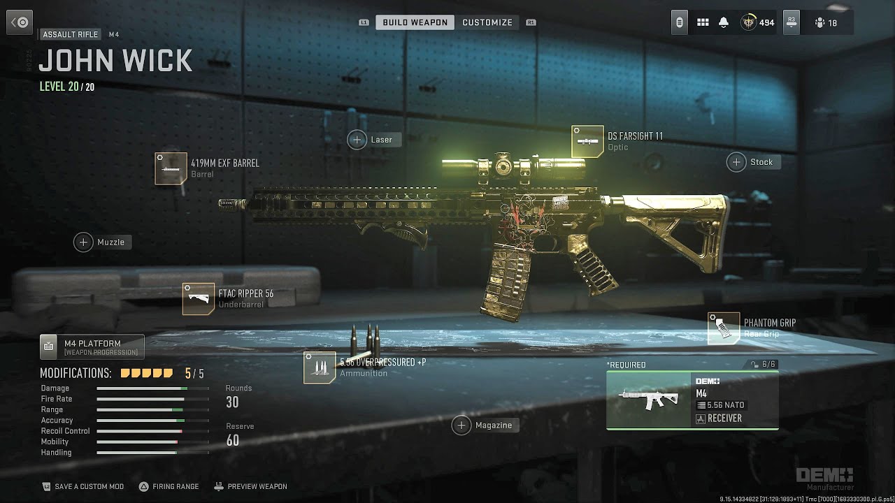 THE BEST M4 ( JOHN WICK ) WARZONE CLASS SETUP IS CLUTCH !!!!!!!!!