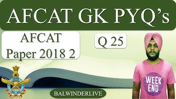 AFCAT 1 2022 | GK MCQ