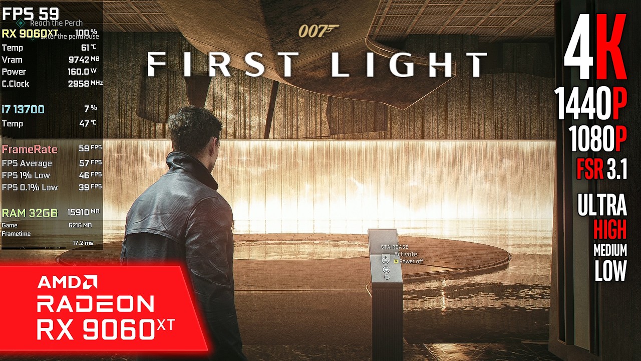 RX 9060 XT | 007 First Light - 4K, 1440p, 1080p, FSR 3.1 - Ultra
