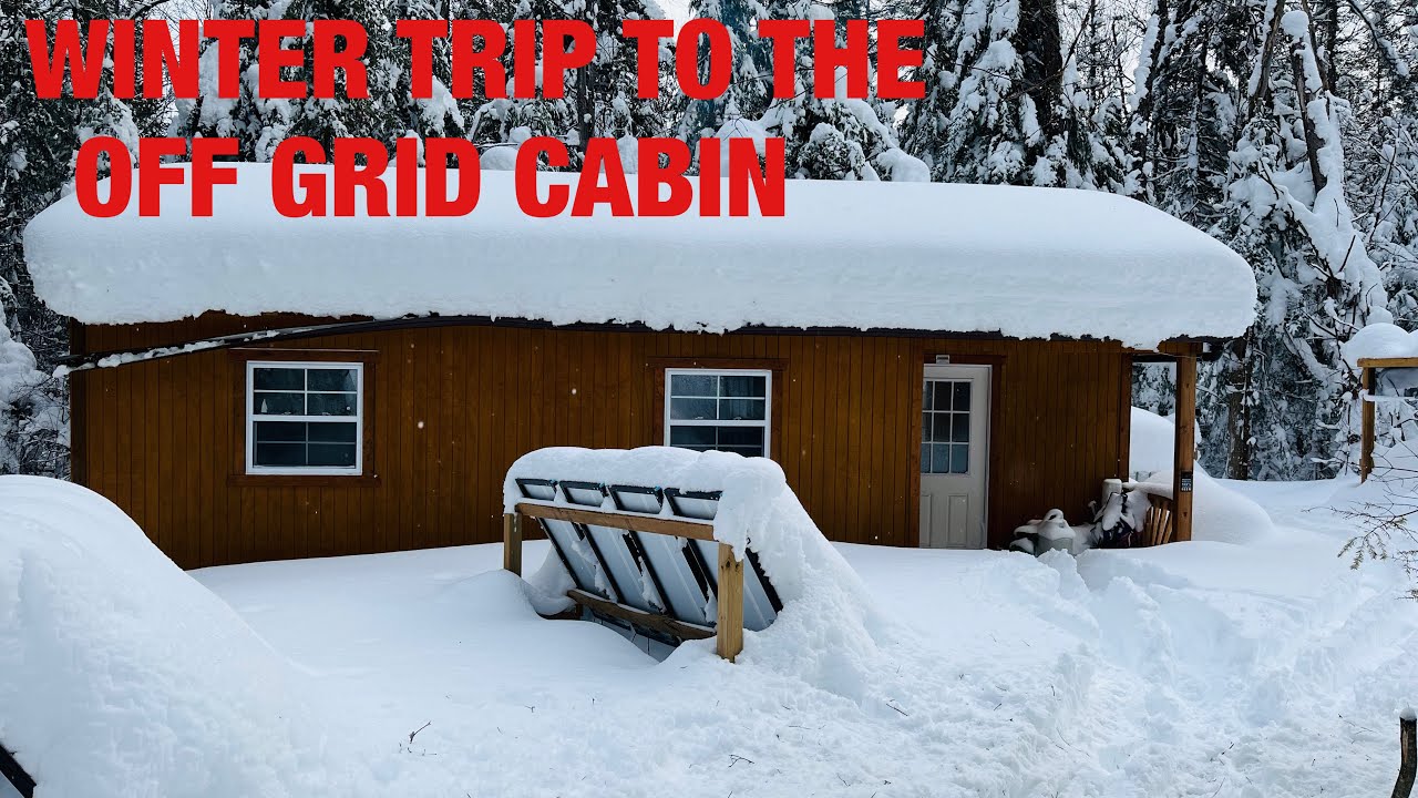 Winter trip to the OFF GRID cabin - YouTube