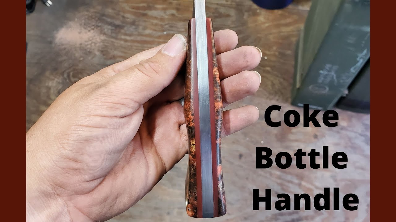 How to Shape A Coke Bottle Knife Handle Knife Making Vlog YouTube