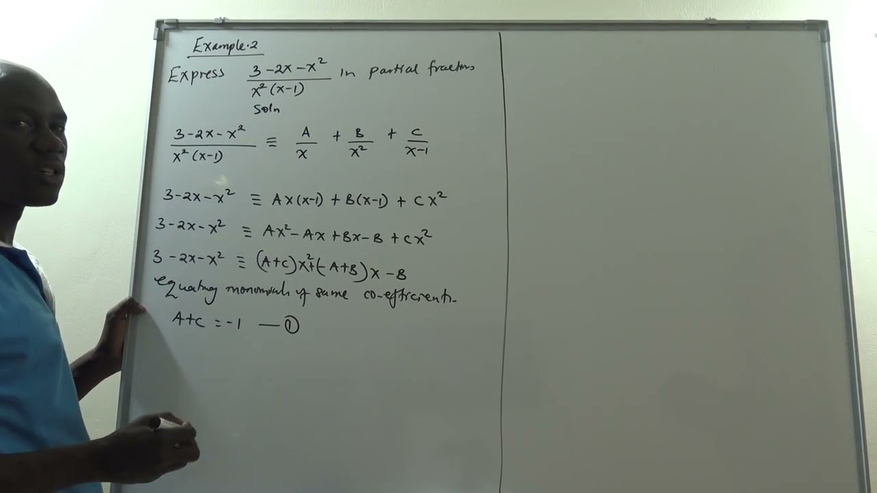 TYPE 2 OF  PARTIAL FRACTIONS WITH A REPEATED FACTOR EXAMPLE 2