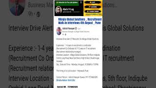 Allegis Global Solutionspuneit Recruitment