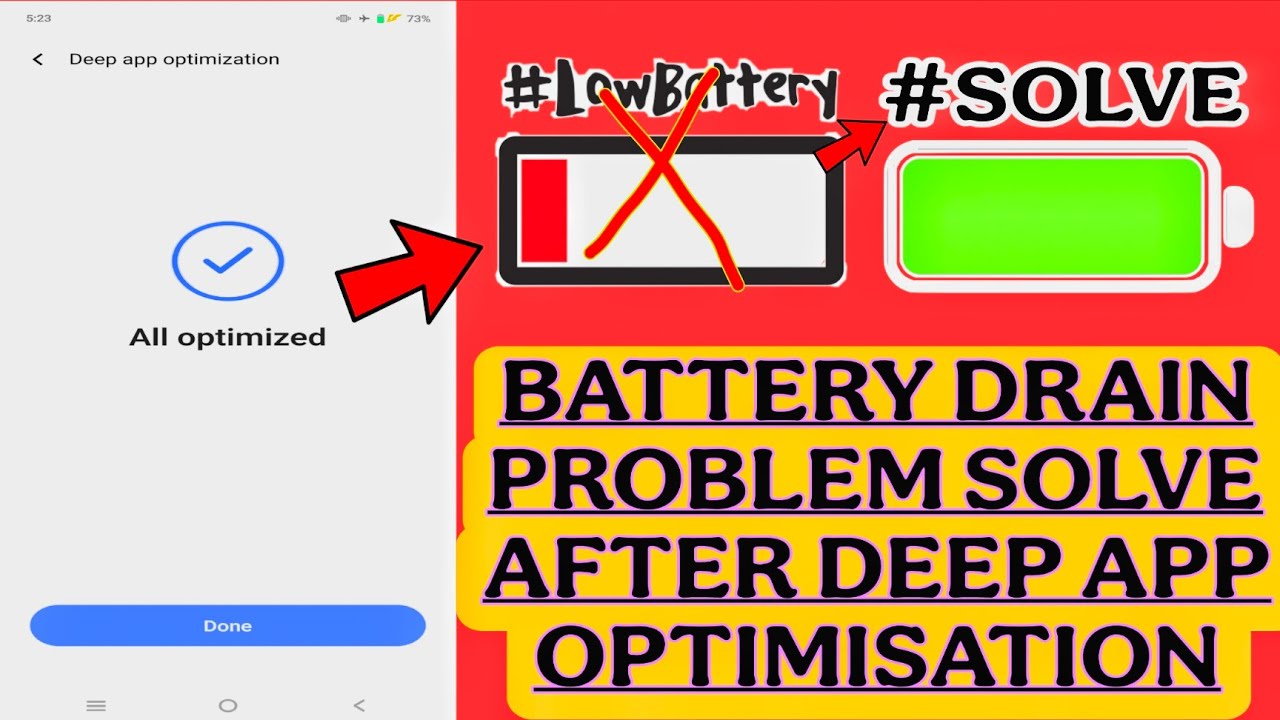 Deep App Optimisation Battery Drain Problem Solve 