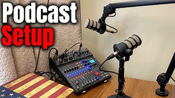 Podcast Setup Microphones and Mixer!