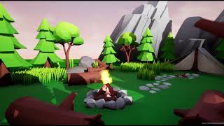 (WIP) Low Poly Forest Camp Site Scene made with Unreal Engine 4