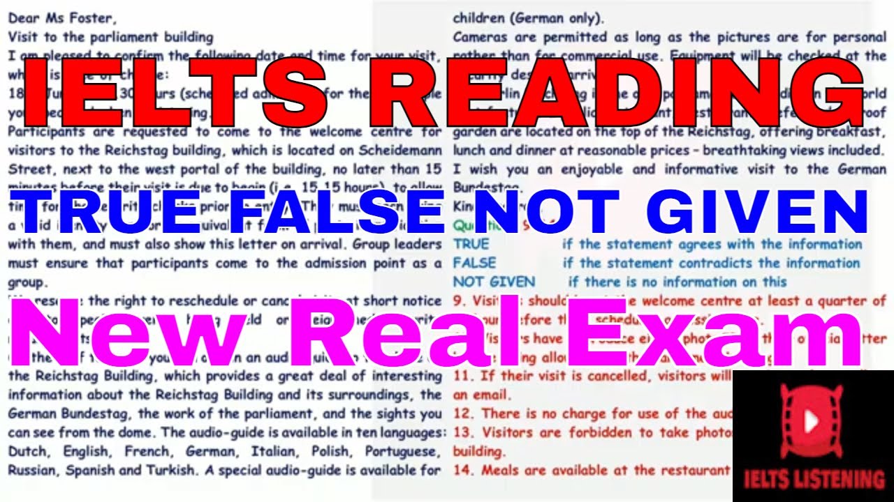 IELTS TRUE FALSE NOT GIVEN PRACTICE IELTS READING PRACTICE TEST 2024