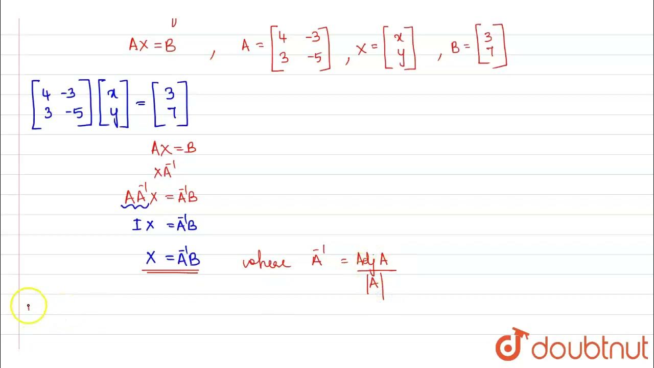 Solve the following system of linear equations using matrix method