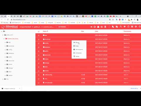 Hướng dẫn upload website laravel 8x lên 000webhost giải thích lý do không upload được và bị lõi