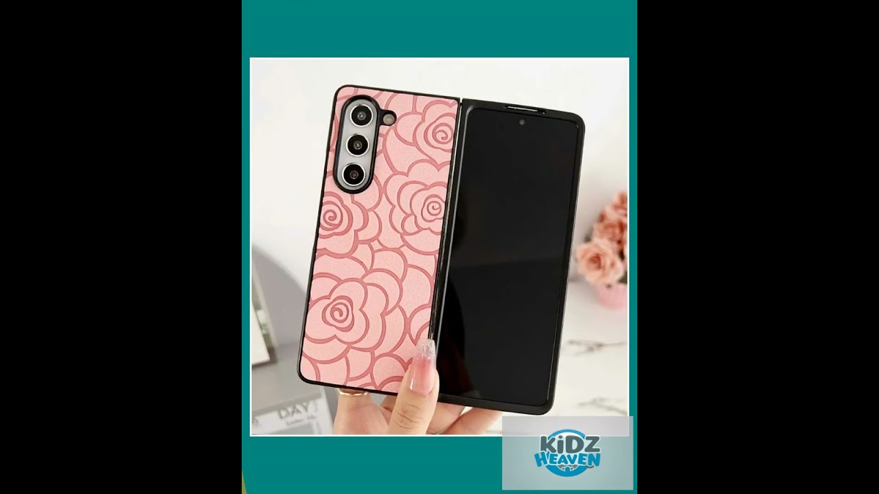 For Samsung Galaxy Z Fold4 5G Floral Print Protective Phone Case - Black