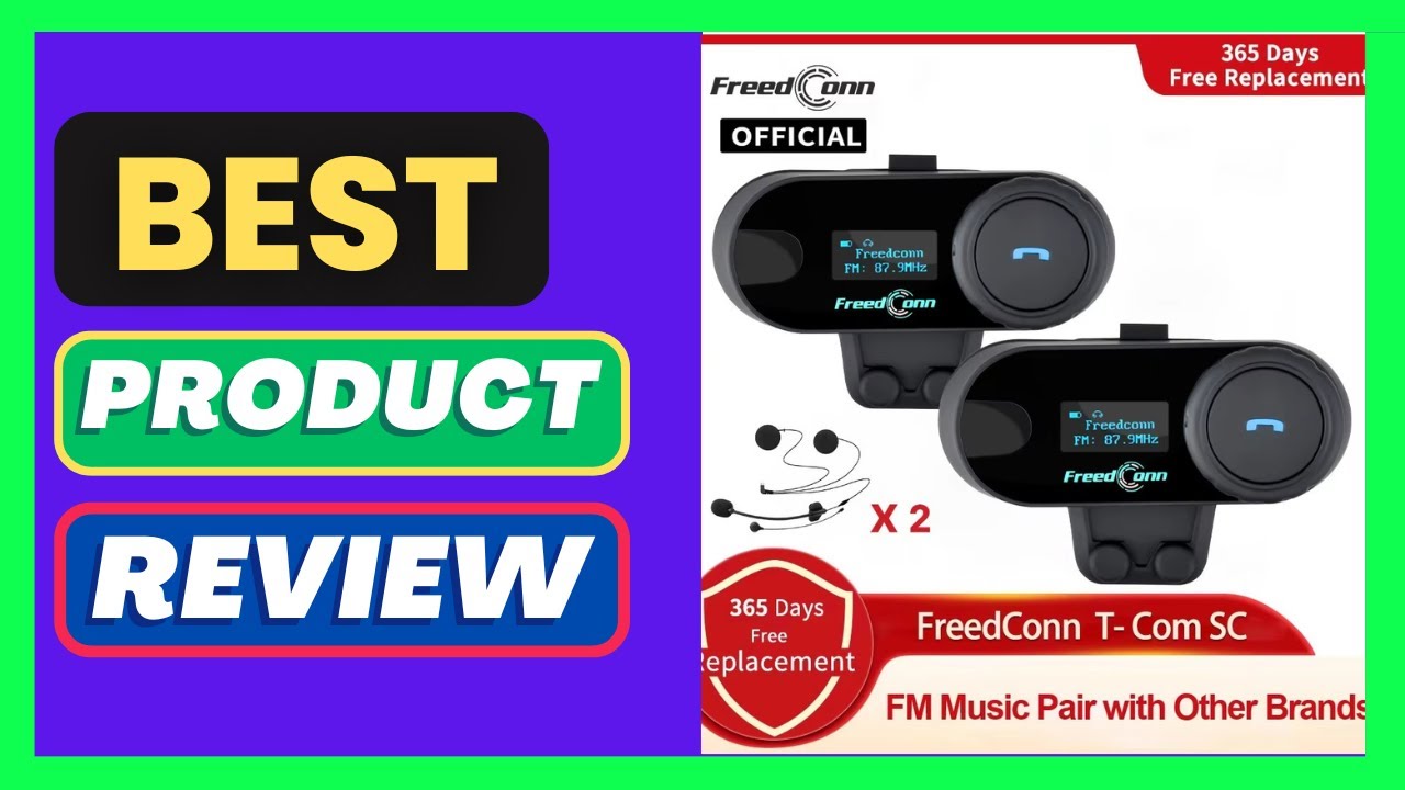 FreedConn Bluetooth Motorcycle Intercom Helmet Headset Wireless