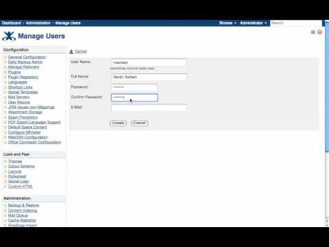 Video-Tutorial zur Erstellung eines Benutzers in Confluence