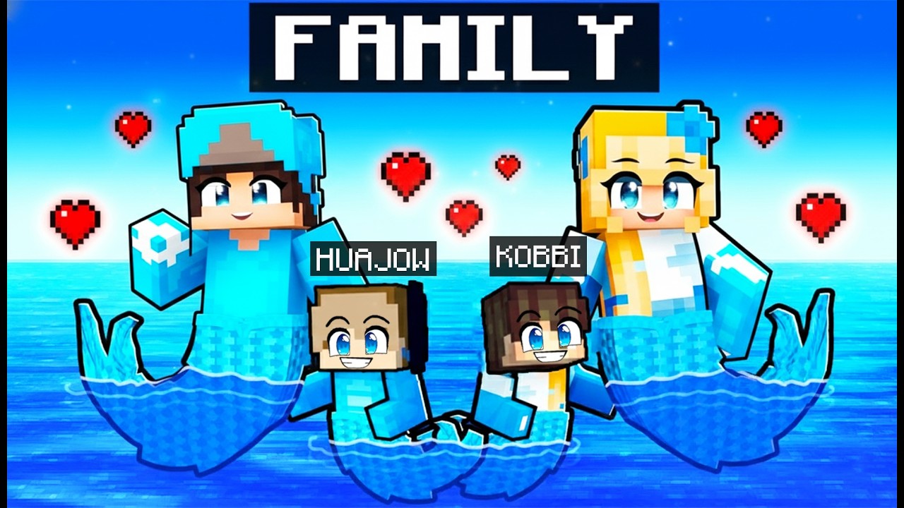 Having A MERMAID FAMILY in Minecraft!!
