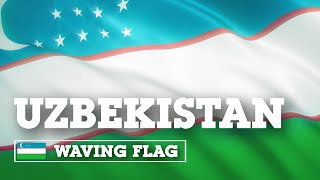 Развевающийся флаг Узбекистана / Waving Flag of Uzbekistan