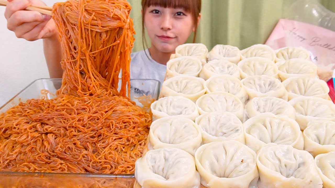 【大食い】ビビン麺10人前と韓国餃子1.5kg