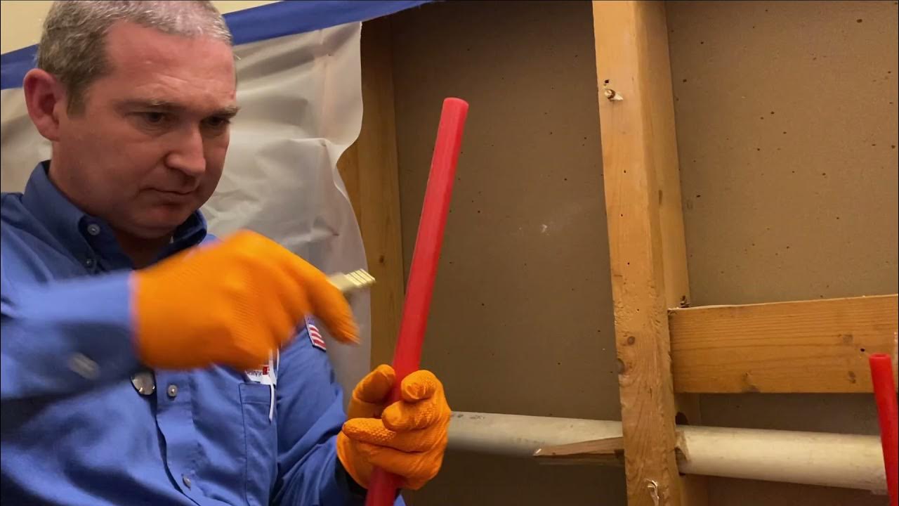 CPVC pipe snapped during demo. Replace Plastic with PEX pipe. Leaking